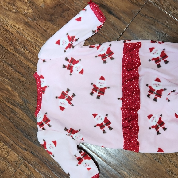 Carter's Baby Girl First Christmas PJs Size 3 Months Fleece Santa Ruffle - Picture 9 of 12
